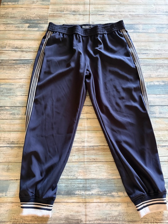 Liverpool Pants - Liverpool Women's Navy Joggers with White Side Stripes Size Large